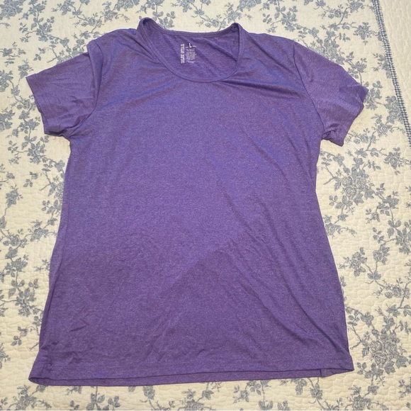 Blue Star Purple Short Sleeve Active Exercise Top Size Large - Picture 1 of 5